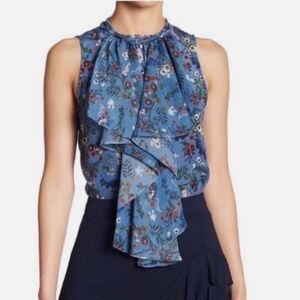 Alice + Olivia  Blue Floral Sleeveless blouse